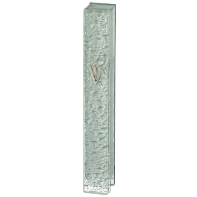Glass Mezuzah with Silicon Cork 10 cm - "Bubbles" Design