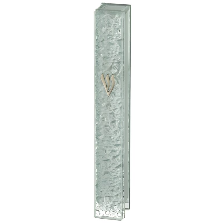 Glass Mezuzah with Silicon Cork 12 cm - "Bubbles" Design