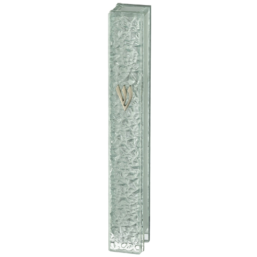 Glass Mezuzah with Silicon Cork 15 cm - "Bubbles" Design