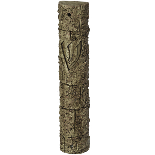 Polyresin Stone- Like Mezuzah 12 cm Brown Color