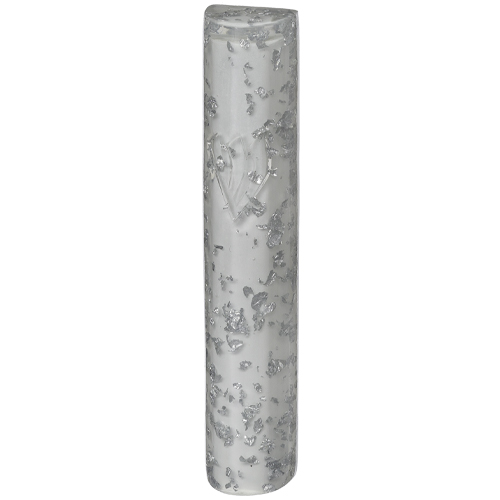 Polyresin Mezuzah 12 cm- White Glitter