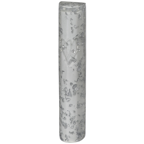 Polyresin Mezuzah 15 cm- White Glitter
