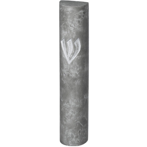 Polyresin Mezuzah 12 cm- Gray Marble