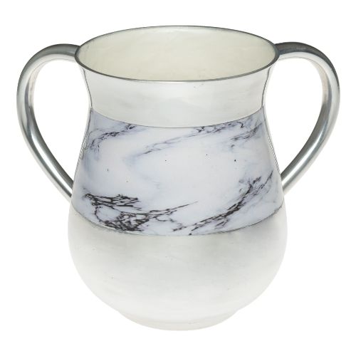 Aluminium Washing Cup 13 cm - White Marble