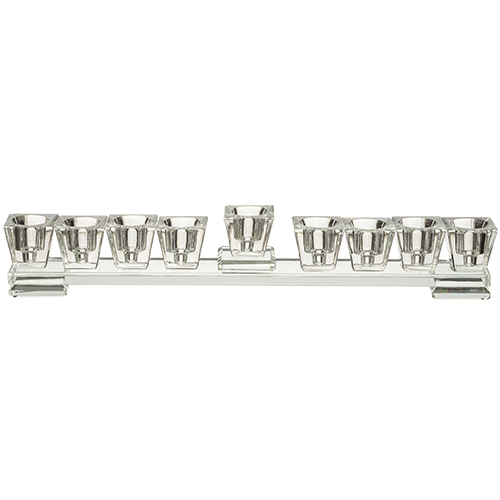 Elegant Crystal Menorah On A Base 27*7cm