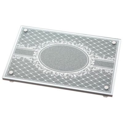 Elegant Glass Tray with Mirror and Glitter 35x23 cm
