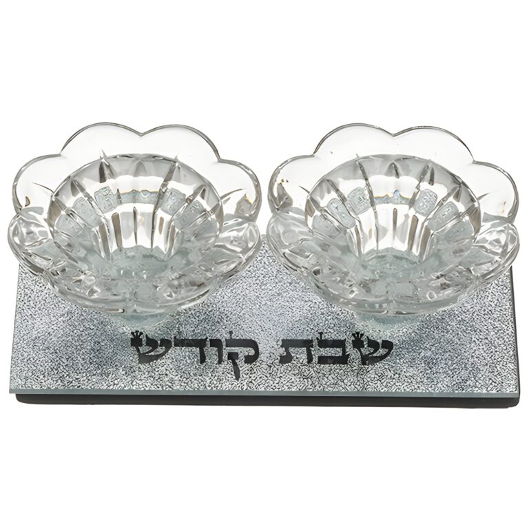 Glass Candlesticks 4x14x6 cm- with Glitter
