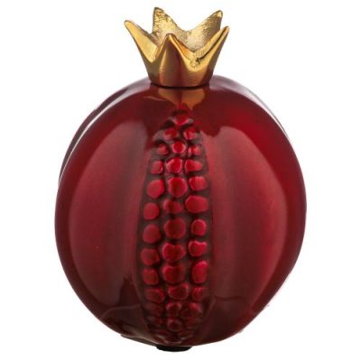 Aluminium Pomegranate Dark Red 10*8 cm - Gold