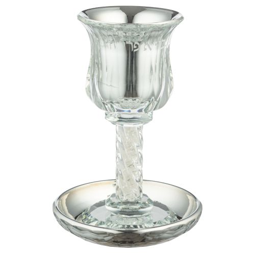 Crystal Kiddush Cup 17 cm with Stones