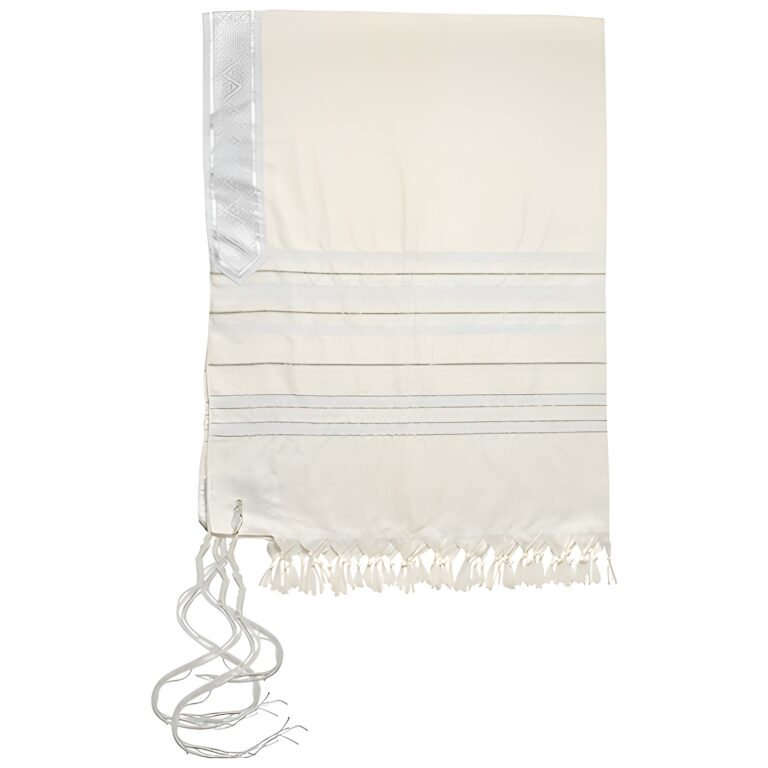 Talit Mofet Size 60 140*185 cm with Silver Stripes