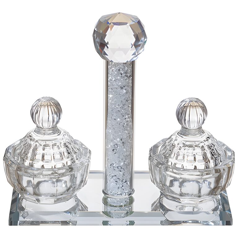 Crystal Salt & Pepper Holders 12*11 cm with Glass Chips