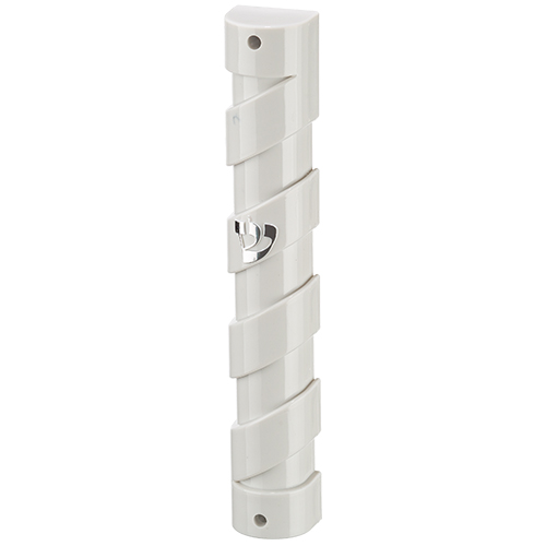 Plastic White Mezuzah with Rubber Cork 12 cm with The Letter Shin