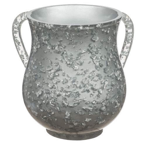 Polyresin Washing Cup 14 cm- Glitter Silver
