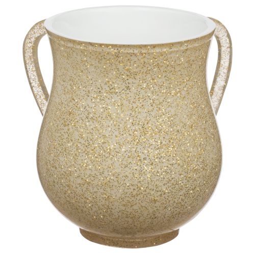 Polyresin Washing Cup 14 cm- Glitter Gold