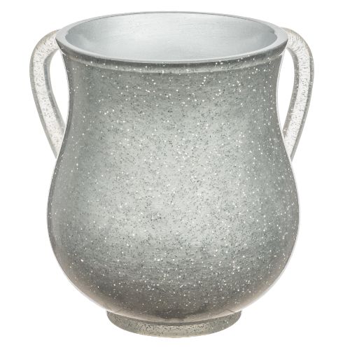 Polyresin Washing Cup 14 cm- Glitter Silver