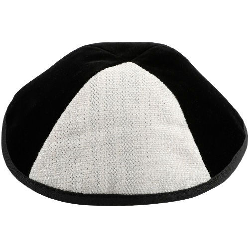 Velvet Plush Black Kippah 4 Parts