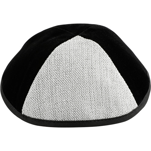 Velvet Plush Black Kippah 4 Parts