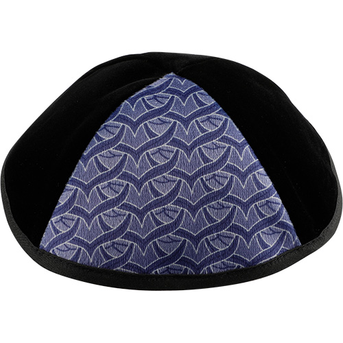 Velvet Plush Black Kippah 4 Parts