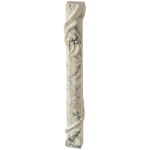 Stone-Like Mezuzah 25 cm- White Marble