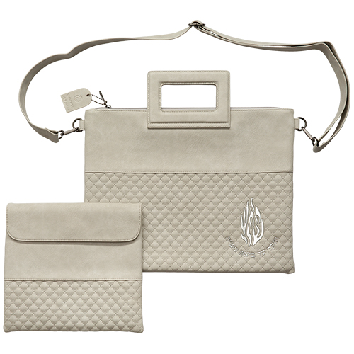 PU Fabric Talit & Tefilin Set 38*31 cm with Handles&Embossed logo - Gray