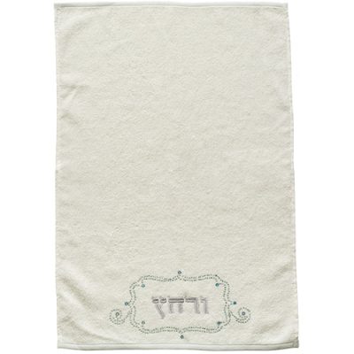 A Pair of White Hand Towels with Fancy Stones 31.5*50 cm
