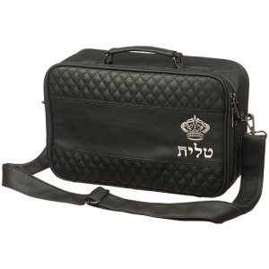 תיק טלית קטן גוון שחור פיו מפואר אותיות בולטות "כתר" כ