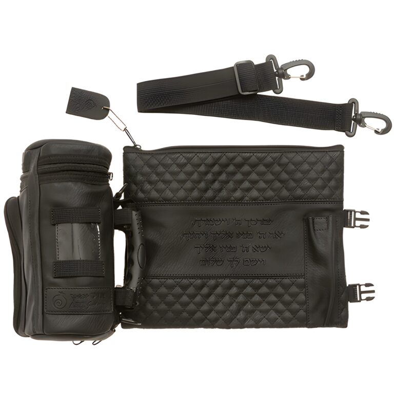 Leatherette Thermal Tefillin & Tallit Protective Case "Tik-taf" 22 cm- Black