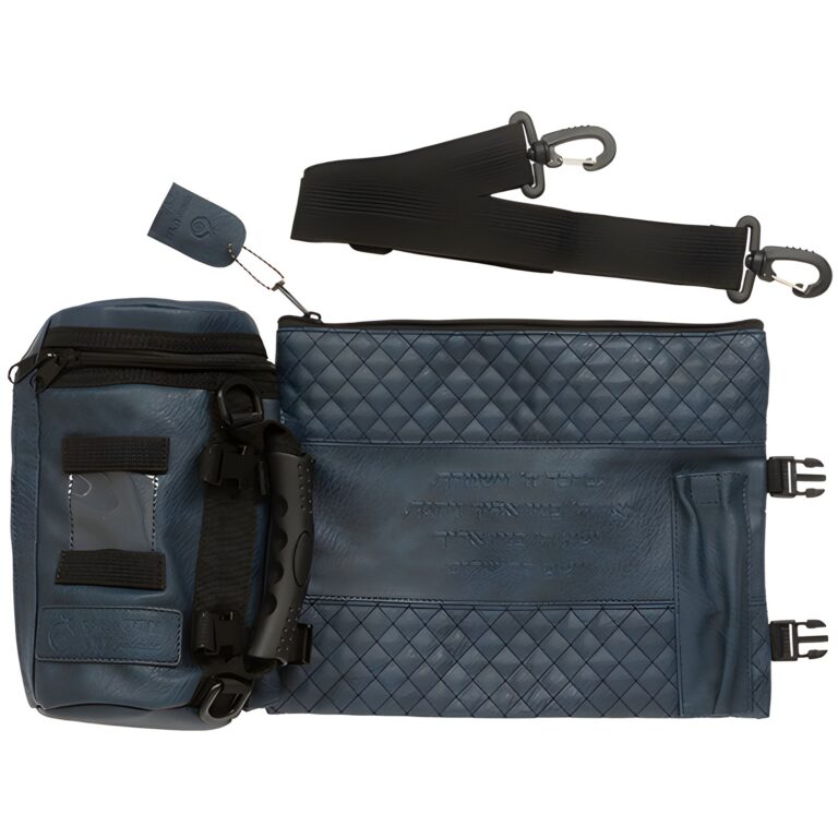 Leatherette Thermal Tefillin & Tallit Protective Case "Tik-taf" 22 cm- D.blue - Dark Blue