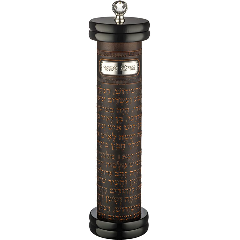 Ashkenaz Wood Megilah Case with Plaque Size 15cm/ 5.9"