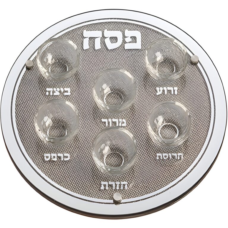 Glass Passover Tray with Stones 36 cm