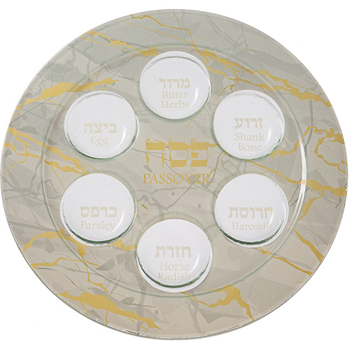 GLASS PASSOVER PLATE 35 CM