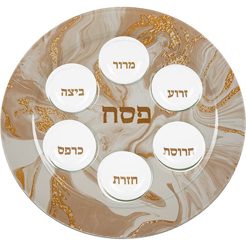 Glass Passover Plate 35 cm