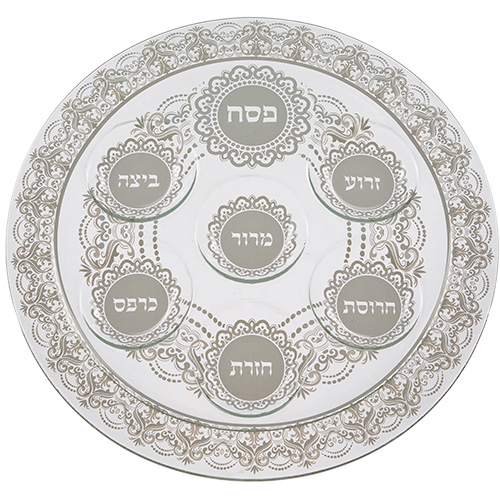 GLASS PASSOVER PLATE 40 CM