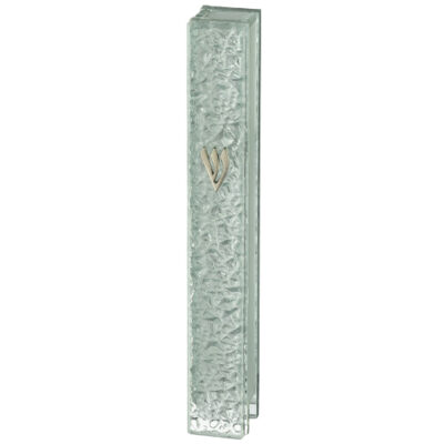 Glass Mezuzah with Silicon Cork 7 cm - "Bubbles" Design