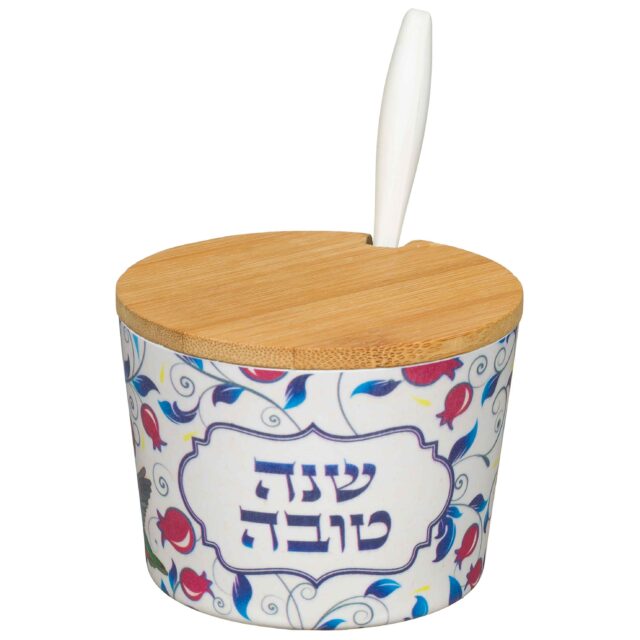 כלי לדבש מלמין "שנה טובה" - 6.5 ס"מ