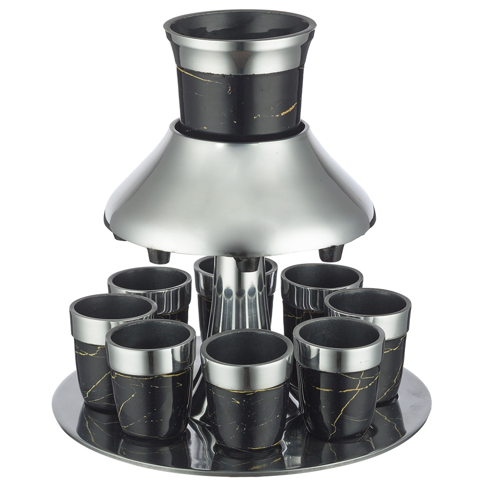 Aluminum Wine Divider with 8 Small Cups 21 cm - Marble