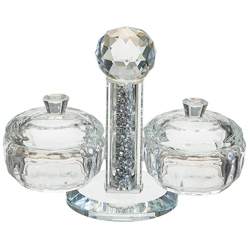 Crystal Salt & Peper Holders 10*12 cm with Glass Chips