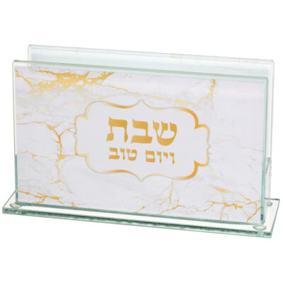 Glass Matches Holder 6.5*4 cm with Print - Marble Design