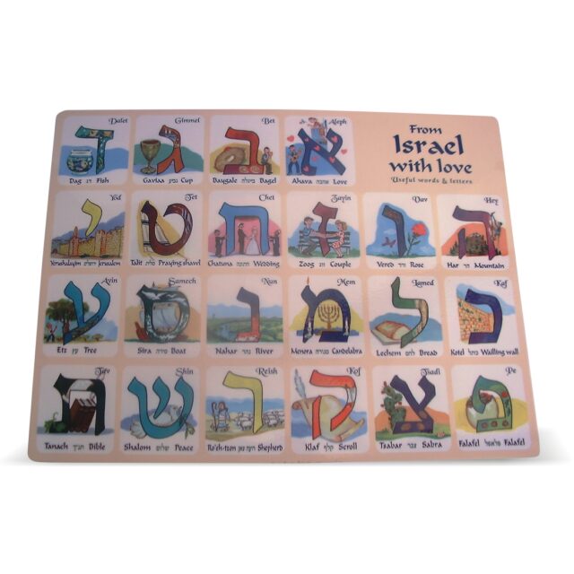 פלקט אלף בית למינציה עברת אנגלית 32X42 ס`מ