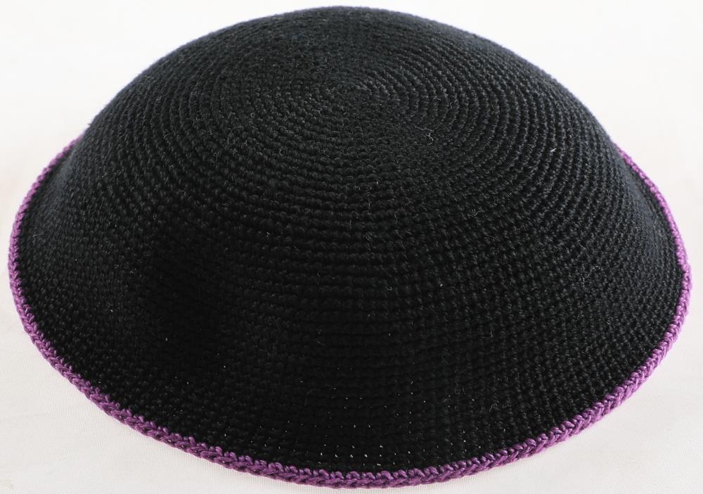 VELVET PLUSH BLACK KIPPAH 4 PARTS