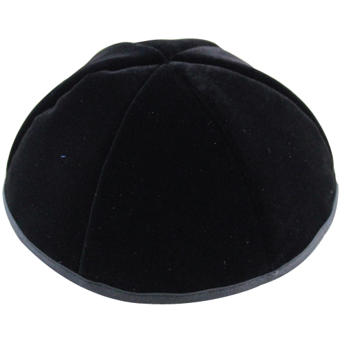 Velvet Plush Black Kippah 6 Parts