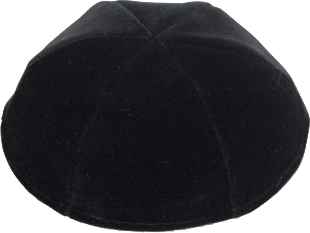 VELVET PLUSH BLACK KIPPAH 6 PARTS