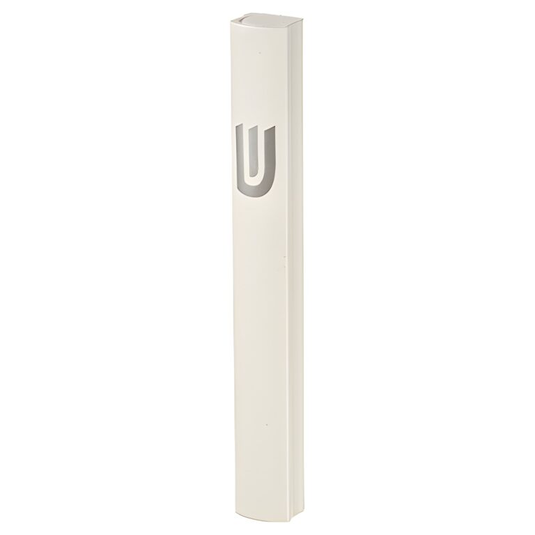 Aluminium Mezuzah 15 cm- Dotted Design in Matte Silver