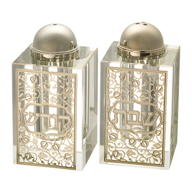 Crystal Salt & Pepper Holders 8*4 cm with Laser Cut Plaque- Pomegranate