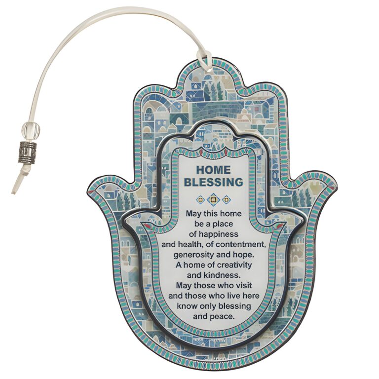 Hamsa with Epoxy 18.5 cm- Blue English Home Blessing