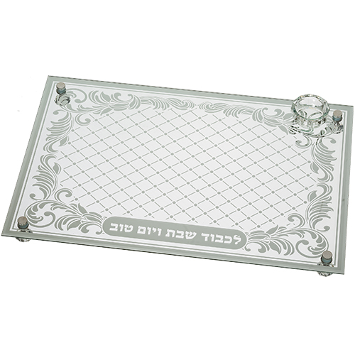 Glass challah Tray 43*30 cm