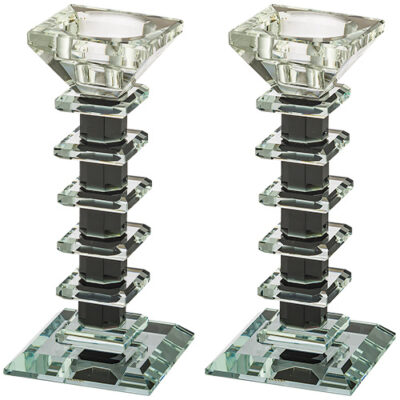 Pair of Crystal Candlesticks 16.5 cm