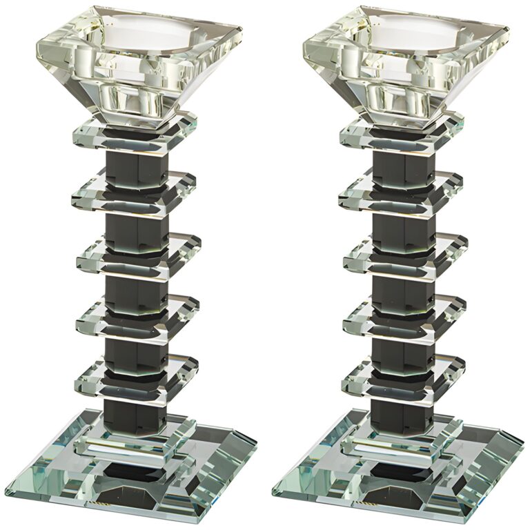 Pair of Crystal Candlesticks 16.5 cm