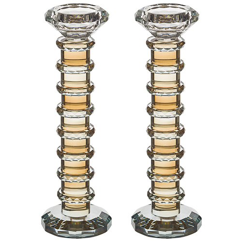 Pair of Crystal Elegant Candlesticks 22.5 cm