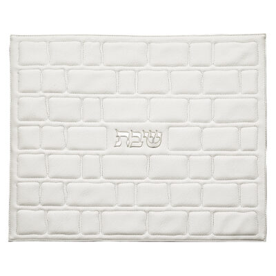 Leatherette Challah Cover 42x52 cm - White